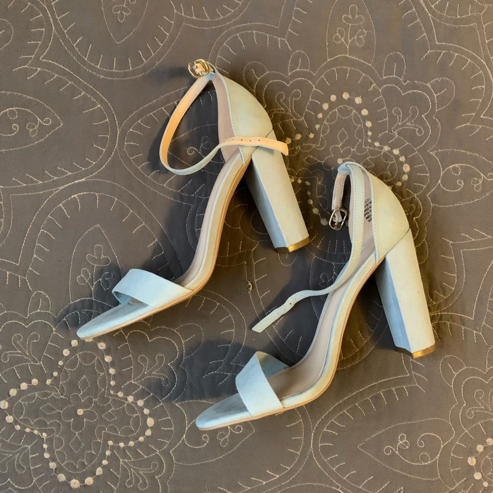 JustFab Light Blue Block Heels
